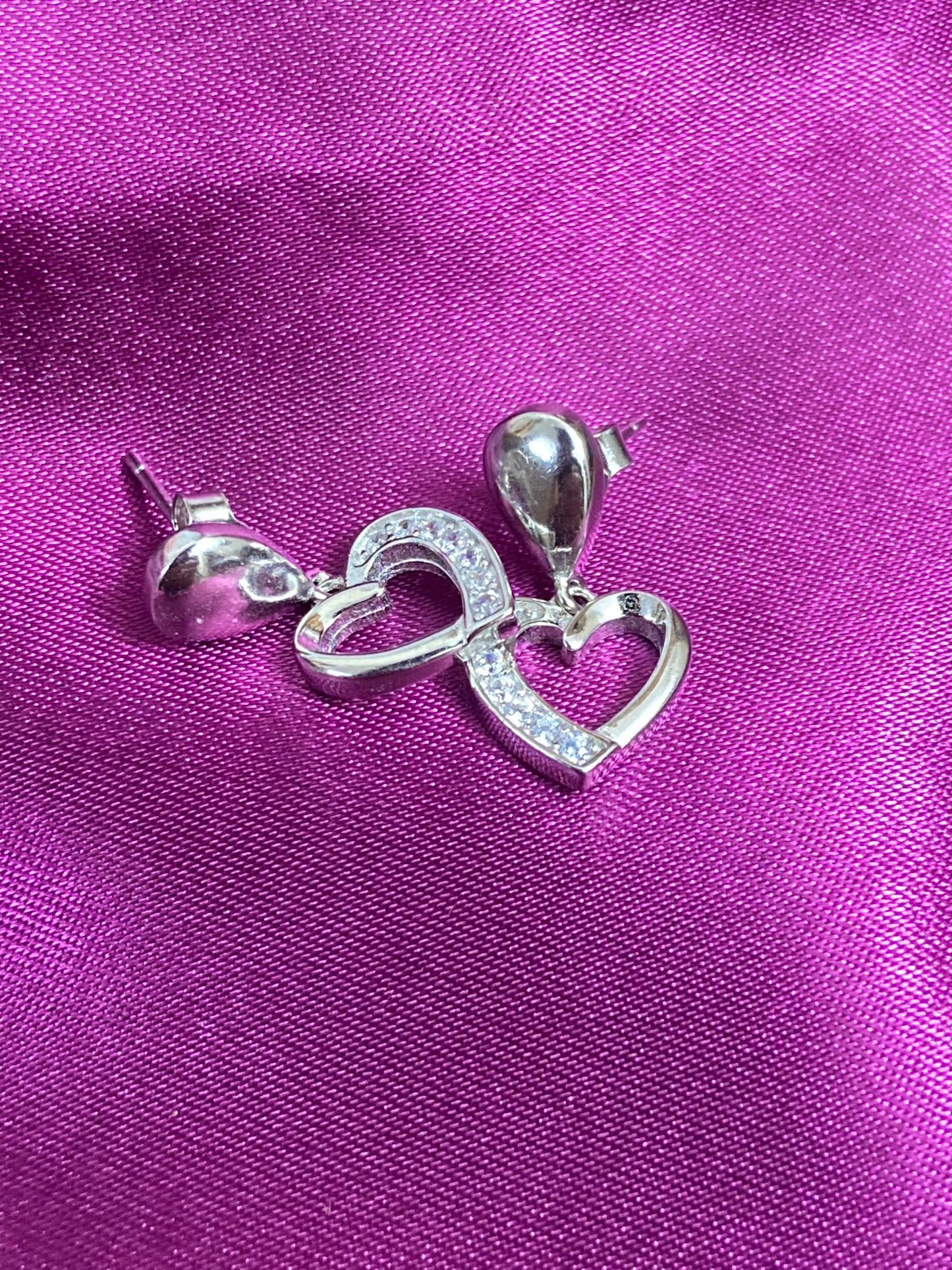 Heart Earrings | 92.5 Pure Stamped Sterling Silver | With AD Work