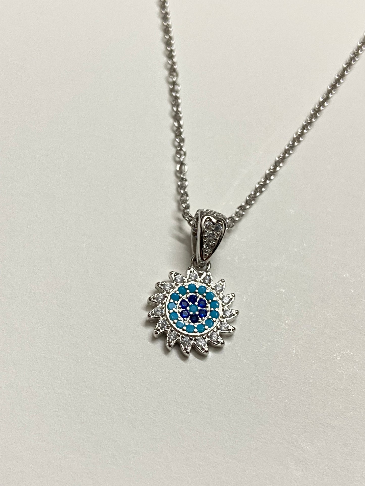 Nazar Protector Pendant | 92.5 Pure Stamped Sterling Silver | With AD Work