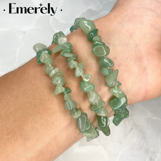 Green Aventurine Natural Chip Handcrafted Uncut Bracelet | Wealth, luck and Abundance | Unisex