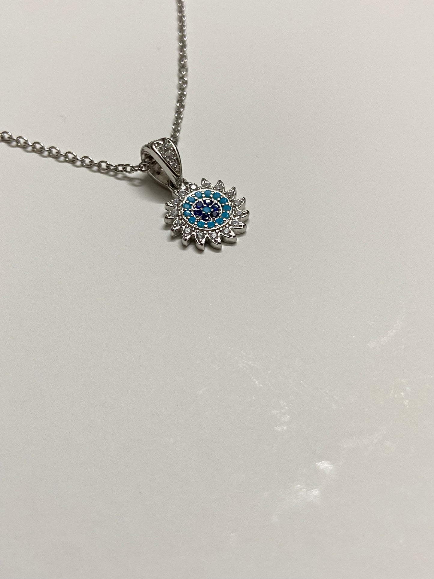 Nazar Protector Pendant | 92.5 Pure Stamped Sterling Silver | With AD Work