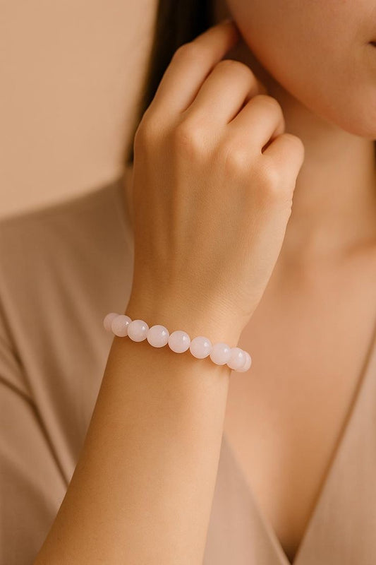Rose Quartz 10x Attraction Natural Round Handmade 8mm Bracelet | Relationships | Unisex