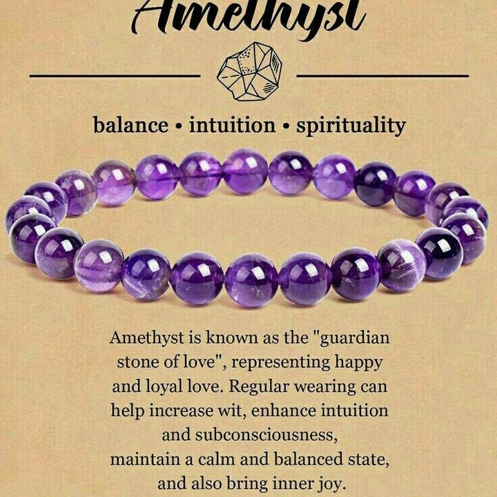Amethyst Natural Round Handcrafted 8mm Bracelet | Positivity and Spirituality | Unisex
