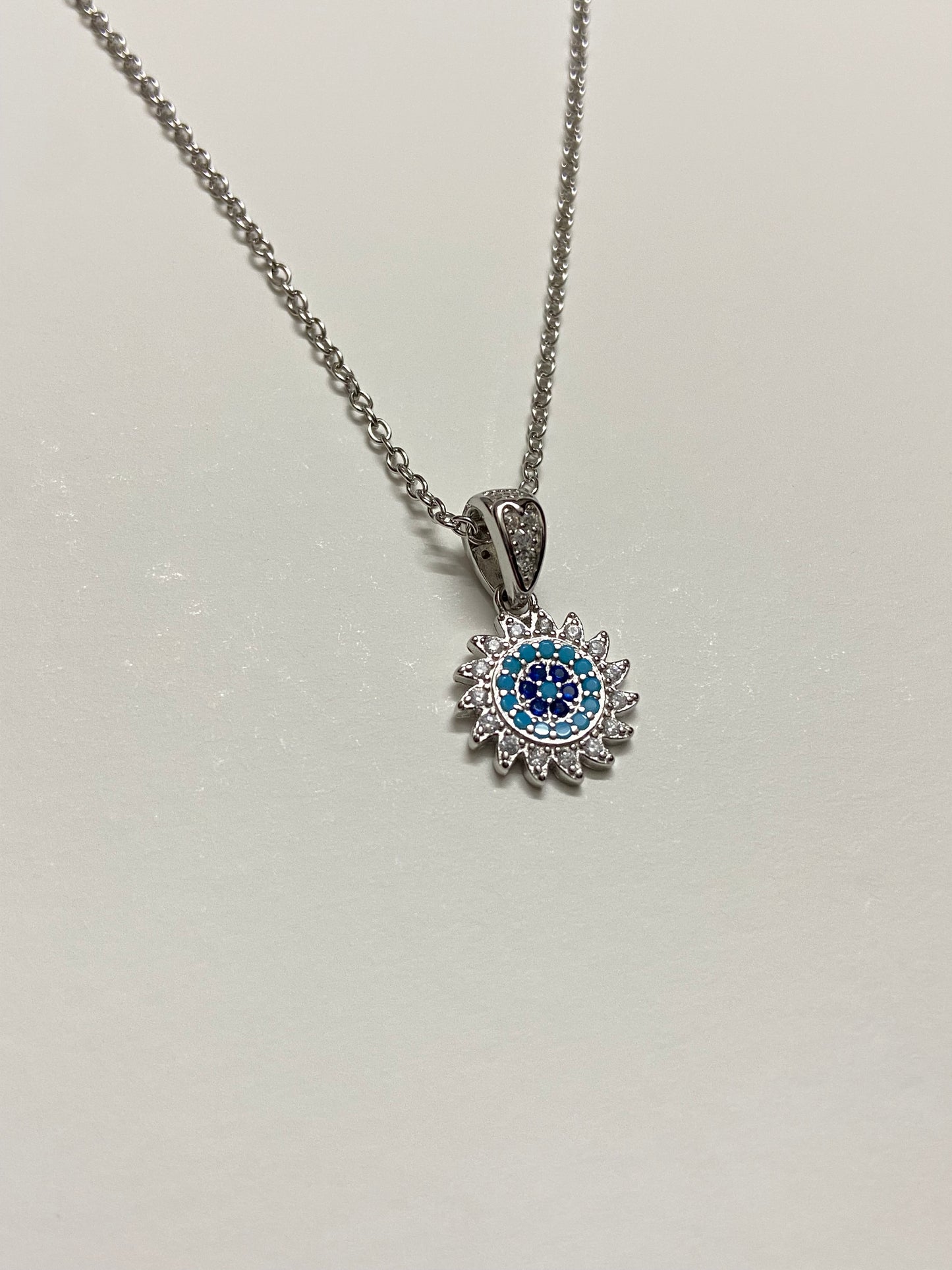 Nazar Protector Pendant | 92.5 Pure Stamped Sterling Silver | With AD Work