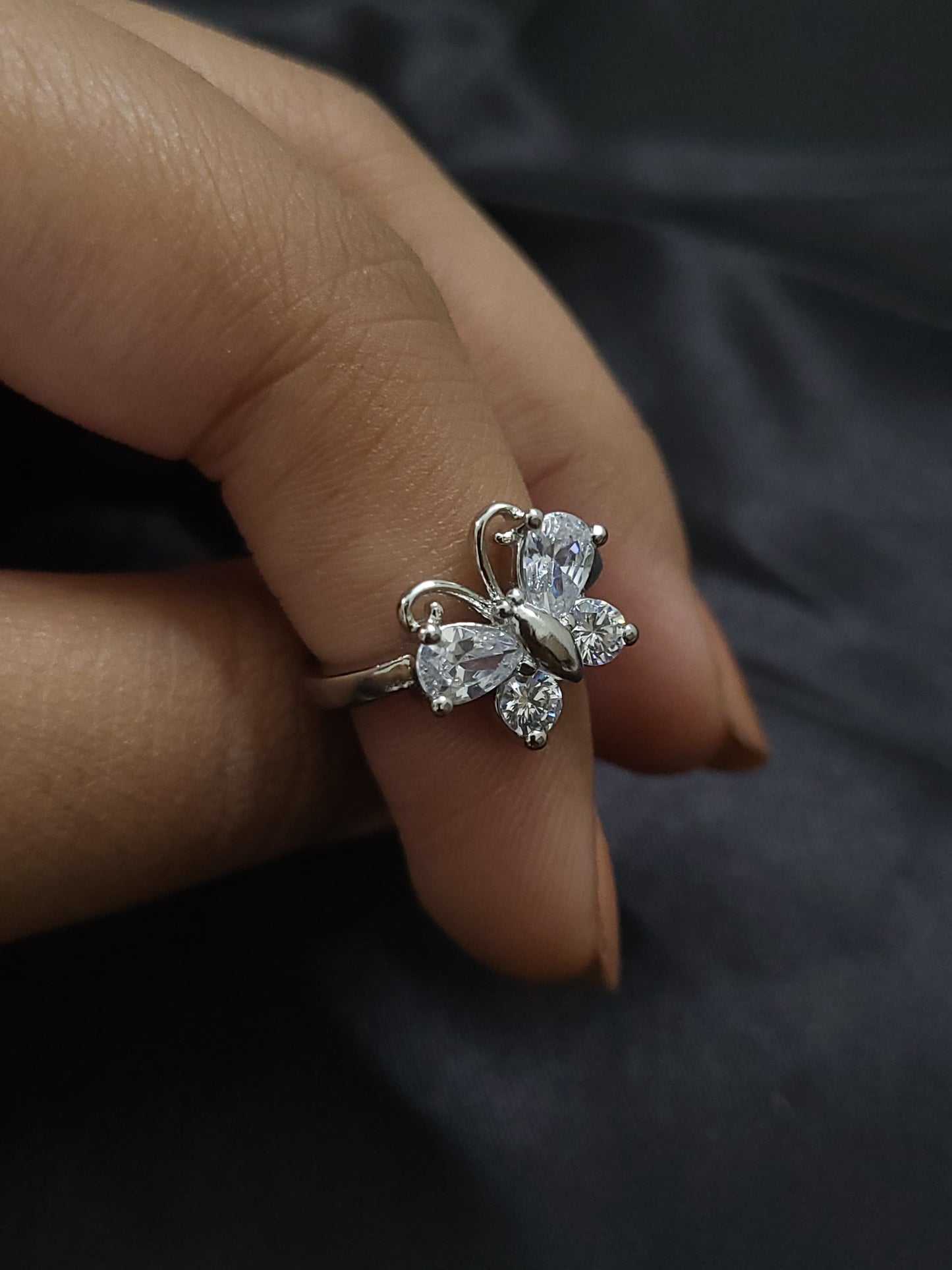 Beautyfly Ring | 92.5 Pure Stamped Sterling Silver | With AD Work