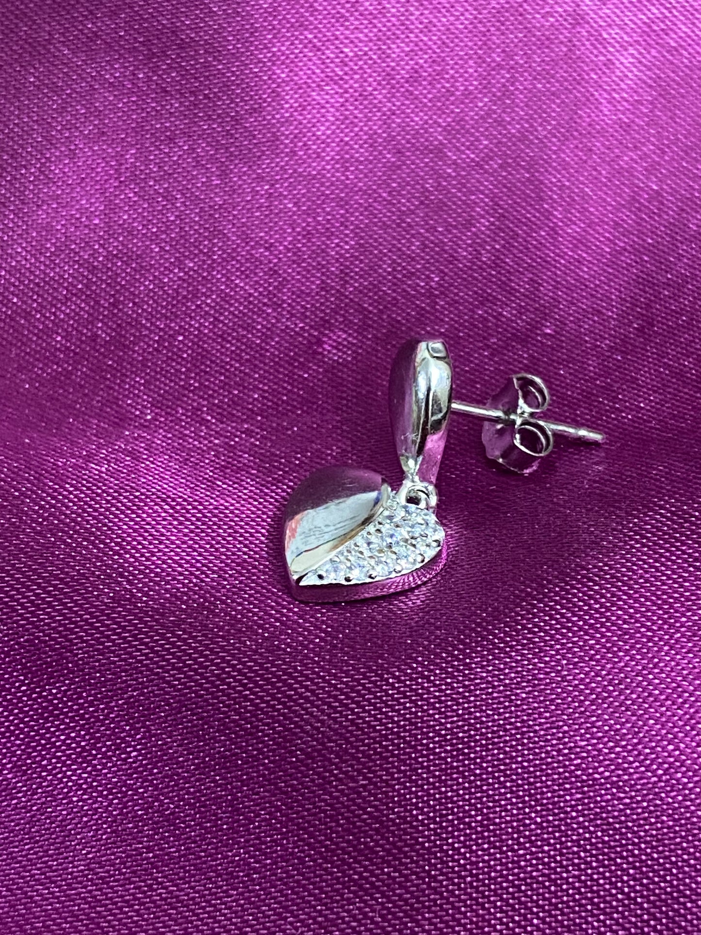 Dripping Heart Earrings | 92.5 Pure Stamped Sterling Silver | With AD Work