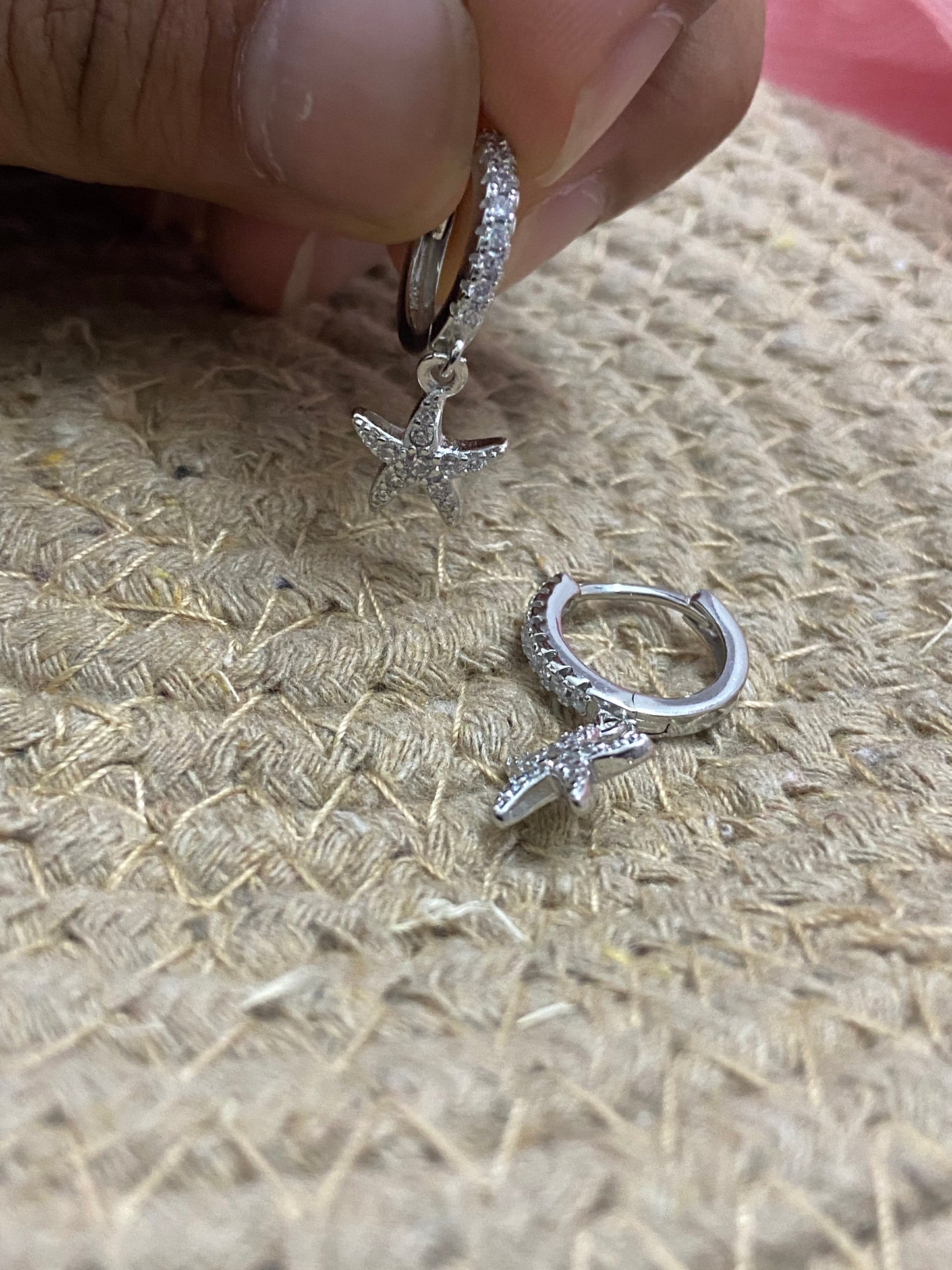 Superstar Hoop Earrings Pair | 92.5 Pure Sterling Silver | With AD Work