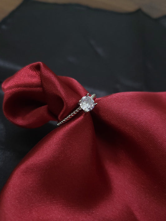 Classic Touch Ring | 92.5 Pure Stamped Sterling Silver | with AD