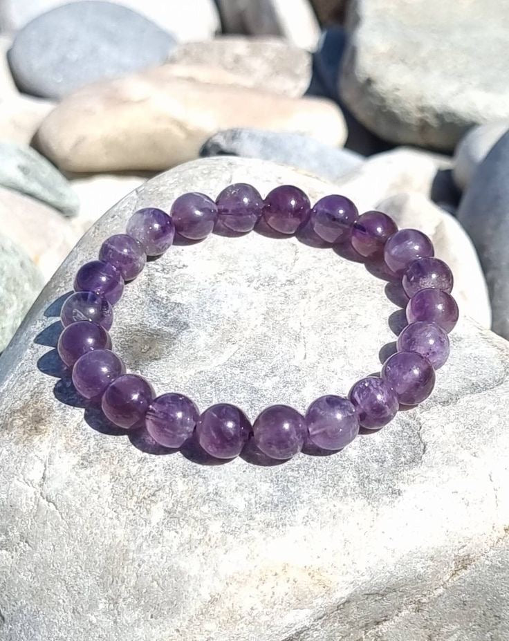 Amethyst Natural Round Handcrafted 8mm Bracelet | Positivity and Spirituality | Unisex