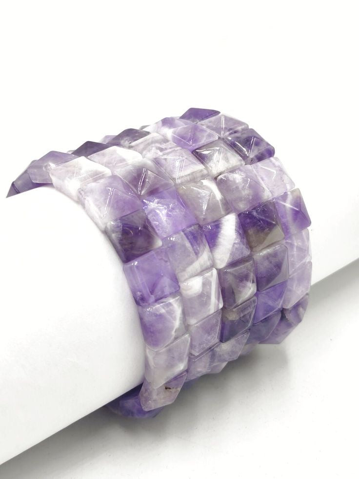 Amethyst 10x Attraction Natural Pyramid Handcrafted Bracelet | Positivity | Unisex