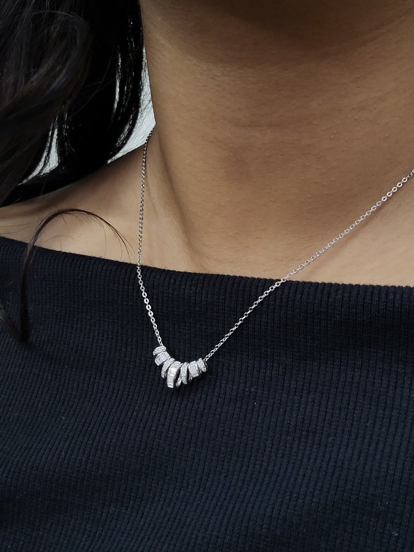 Croissant Pendant | 92.5 Pure Stamped Sterling Silver | With AD Work