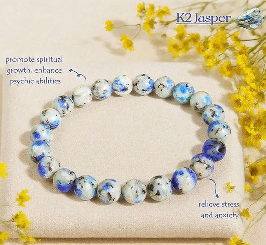 K2 Jasper Handmade 8mm Bracelet | Release Tension | Unisex