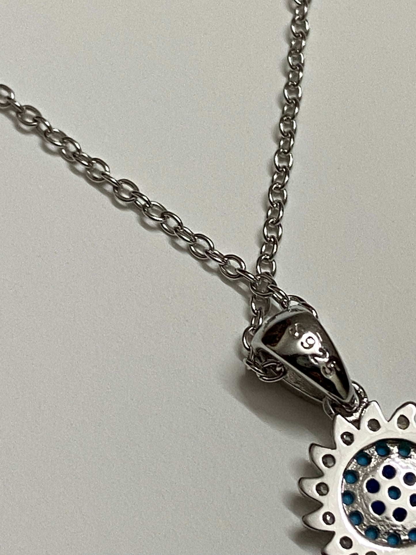 Nazar Protector Pendant | 92.5 Pure Stamped Sterling Silver | With AD Work