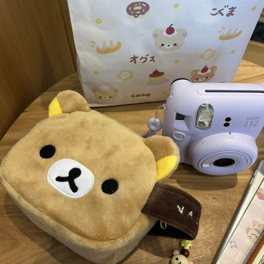 Little Red Book's Same Style Rilakkuma Storage Bag, High-Looking Cartoon Cute Storage Bag, Portable Polaroid Bag Coin Purse