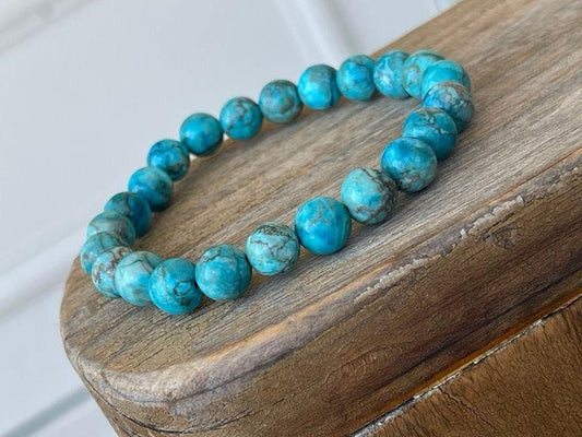 Turquoise Gemstone Natural Round Handmade 8mm Bracelet | Purpose and Love | Unisex