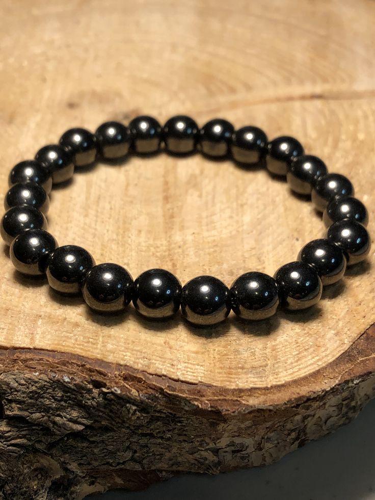 Black Tourmaline Round Handmade 8mm Bracelet | Ultimate Protector | Unisex