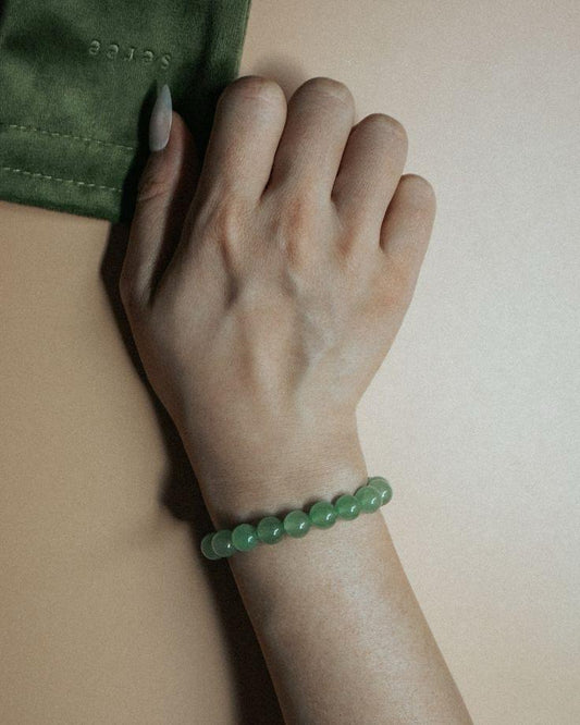 Green Aventurine Round Bracelet | Wealth and Abundance Handmade 8mm Bracelet | Unisex