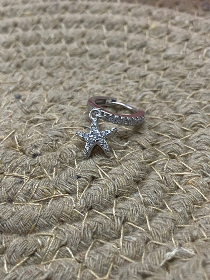 Superstar Hoop Earrings Pair | 92.5 Pure Sterling Silver | With AD Work