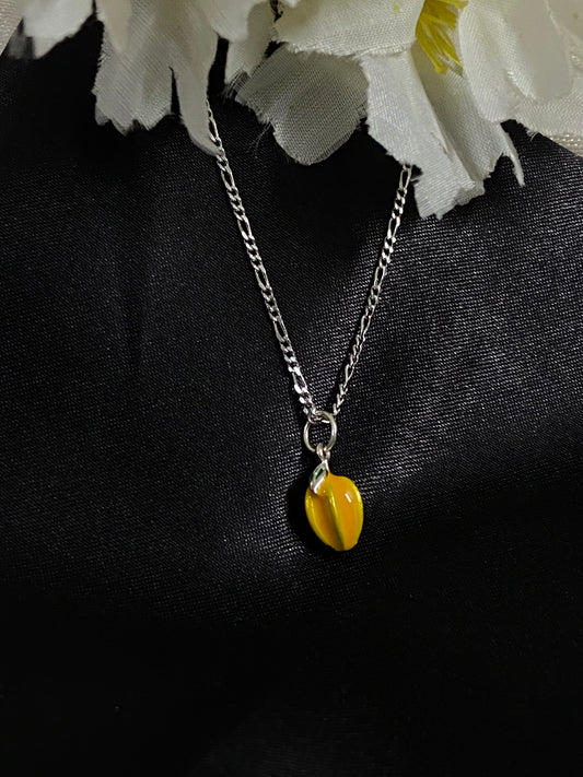 Minimal Fruit Italian Pendant | 92.5 Pure Stamped Sterling Silver | With AD Work