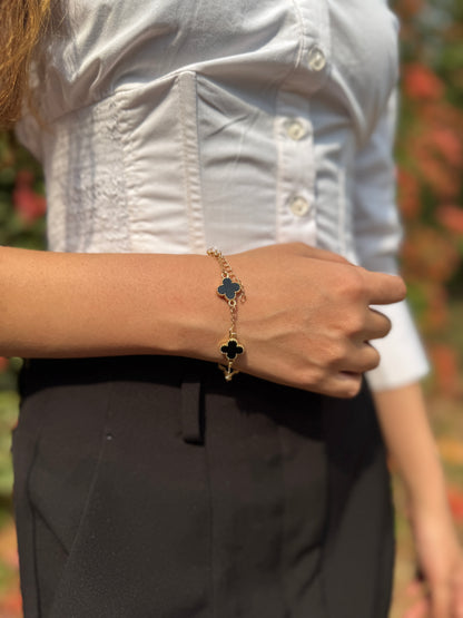 Noir Clover Bracelet For Her | Anti-Tarnish | Hypoallergenic | Waterproof