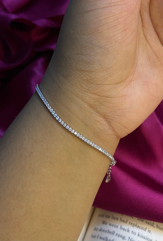 Moonline Bracelet | 92.5 Pure Stamped Sterling Silver | With AD Work