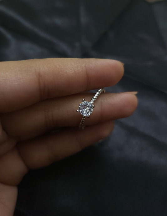 Classic Touch Ring | 92.5 Pure Stamped Sterling Silver | with AD