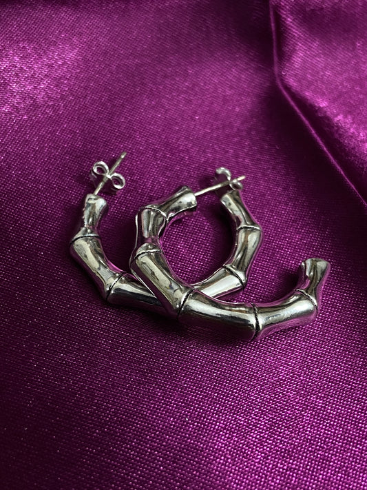 SkeleHoops Earrings | 92.5 Pure Stamped Sterling Silver