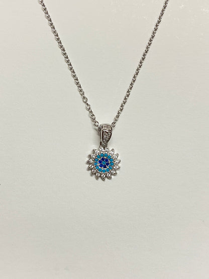 Nazar Protector Pendant | 92.5 Pure Stamped Sterling Silver | With AD Work