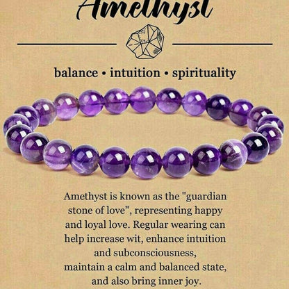 Amethyst Natural Round Handcrafted 8mm Bracelet | Positivity and Spirituality | Unisex