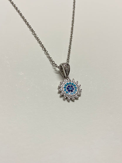 Nazar Protector Pendant | 92.5 Pure Stamped Sterling Silver | With AD Work