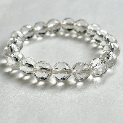 Clear Quartz Natural Round Handmade 8mm Bracelet | Transformation Crystal | Unisex