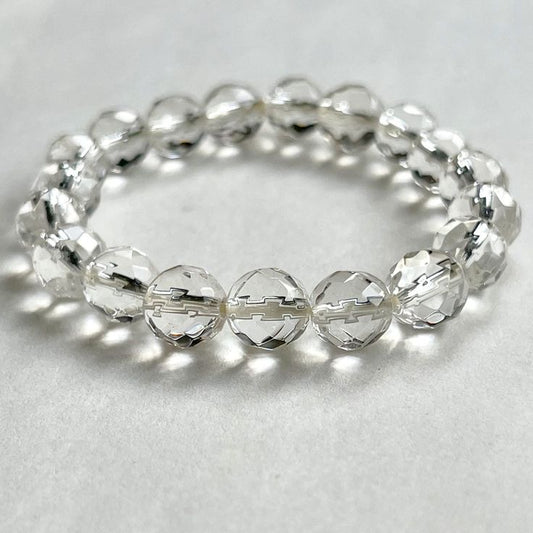 Clear Quartz Natural Round Handmade 8mm Bracelet | Transformation Crystal | Unisex