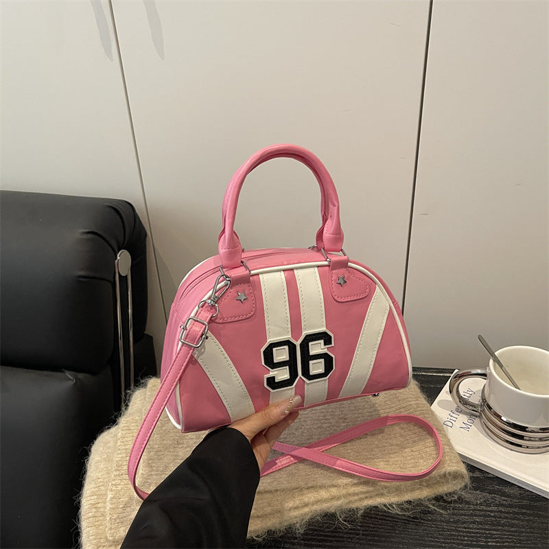 American Sports Hot Girl Style Women's Bag Internet Celebrity Trendy Bowling Handbag Fashion Cross-Border Casual Shoulder Crossbody Bag