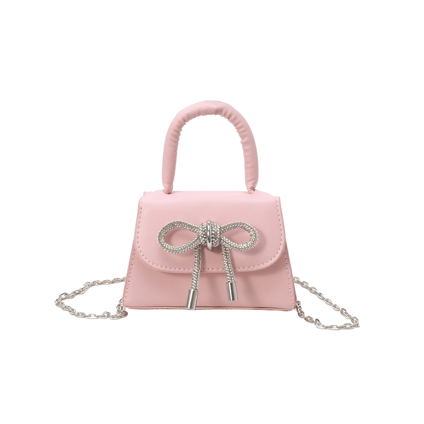 2025 Autumn New High-Quality Niche Solid Color Bow Small Square Women's Bag Chain Shoulder Handbag