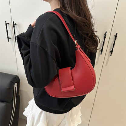 Fashionable Simple Solid Color Casual Small Bag Women's 2025 Summer New All-match Handbag Commuter Shoulder Underarm Bag