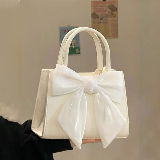 Bowknot Commuter Handbag 2026 New Fashion High-Quality Small Square Bag Sweet Girl's Shoulder Crossbody Bag