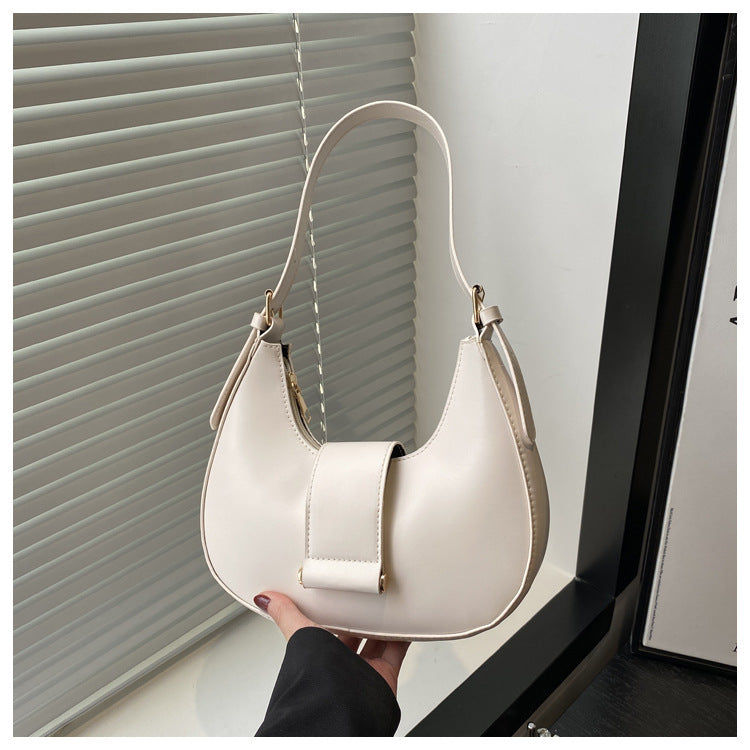 Fashionable Simple Solid Color Casual Small Bag Women's 2025 Summer New All-match Handbag Commuter Shoulder Underarm Bag