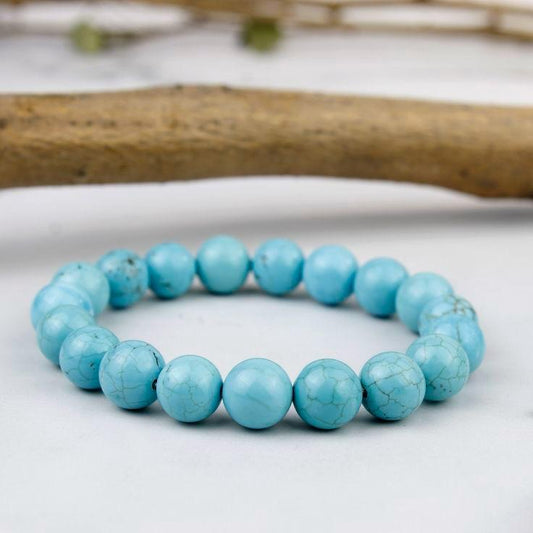 Turquoise Gemstone Natural Round Handmade 8mm Bracelet | Purpose and Love | Unisex
