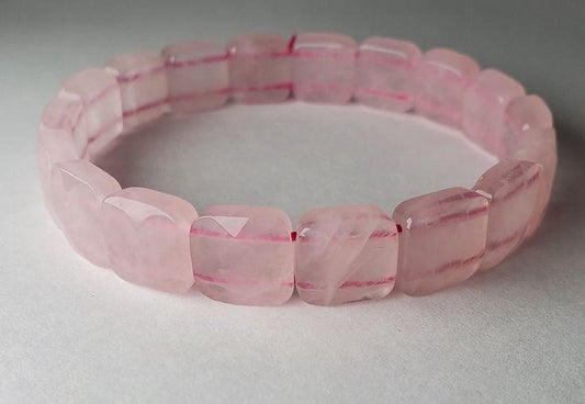 Rose Quartz 10x Attraction Natural Pyramid Handcrafted Bracelet | Relationships | Unisex