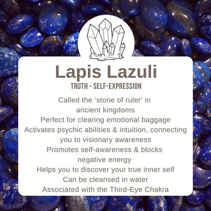 Lapis Lazuli Natural Round Handmade 8mm Bracelet  | Self Expression and Intuition Activator | Unisex