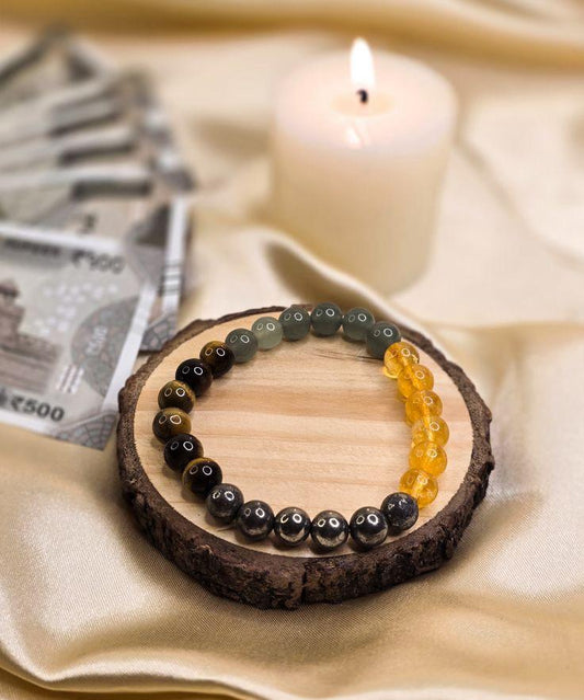 Wealth Puller Natural Round Handmade 8mm Bracelet  | Prosperity and Financial Success | Unisex