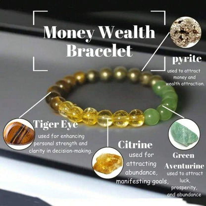 Wealth Puller Natural Round Handmade 8mm Bracelet  | Prosperity and Financial Success | Unisex