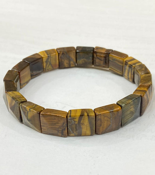 Tiger Eye Handmade Rare Pyramid Bracelet | Creativity and Power Channeling | Unisex