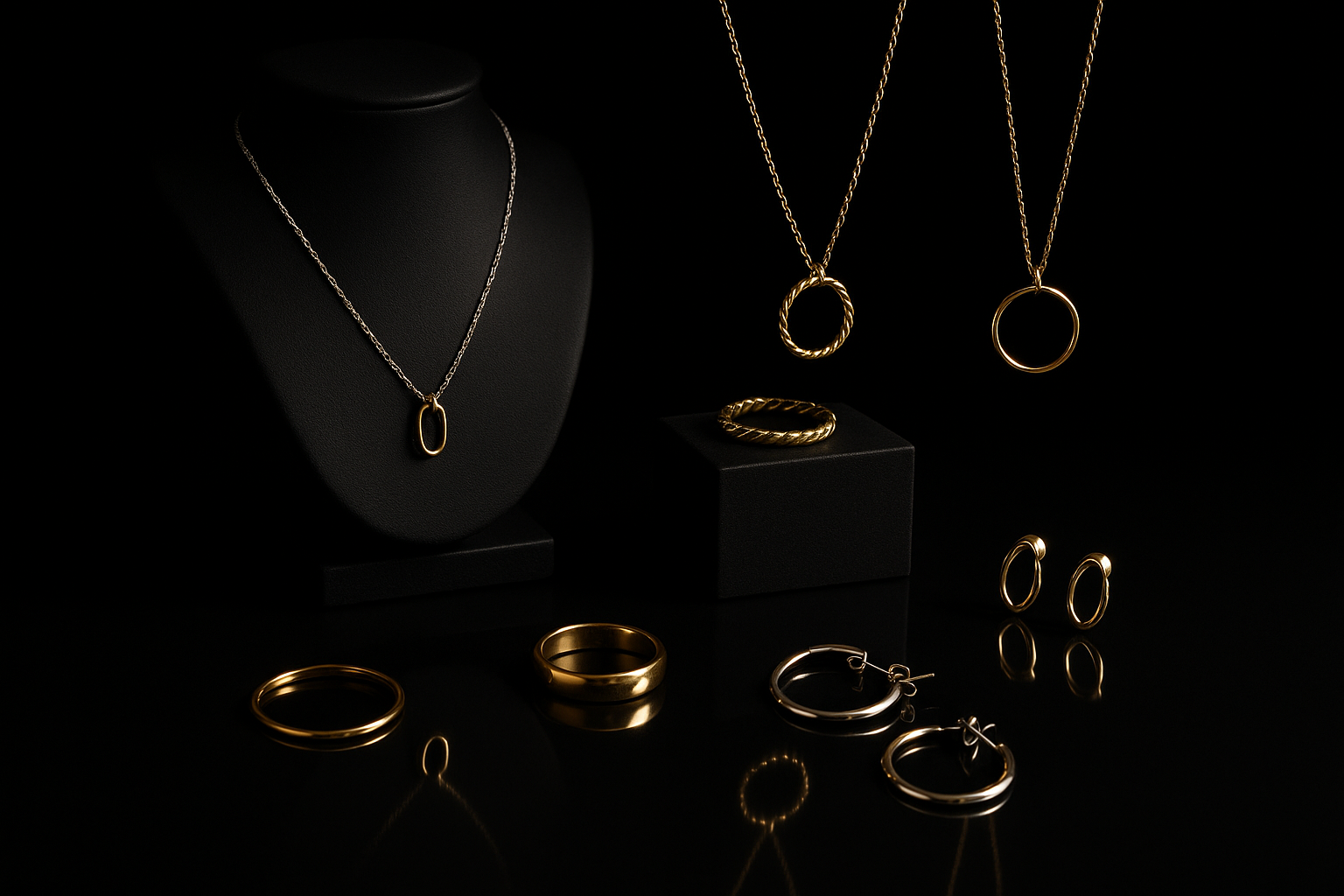jewelry black background aesthetic