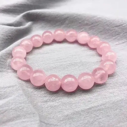Rose Quartz 10x Attraction Natural Round Handmade 8mm Bracelet | Relationships | Unisex