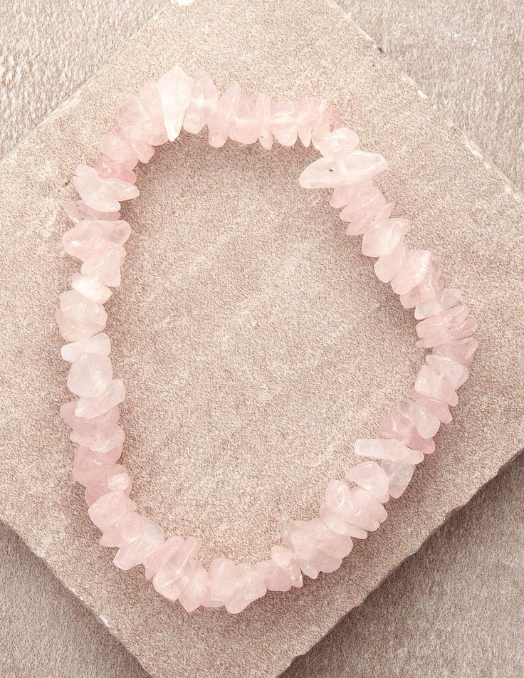 Rose Quartz Natural Chip Handcrafted Uncut Bracelet | Relationships | Unisex